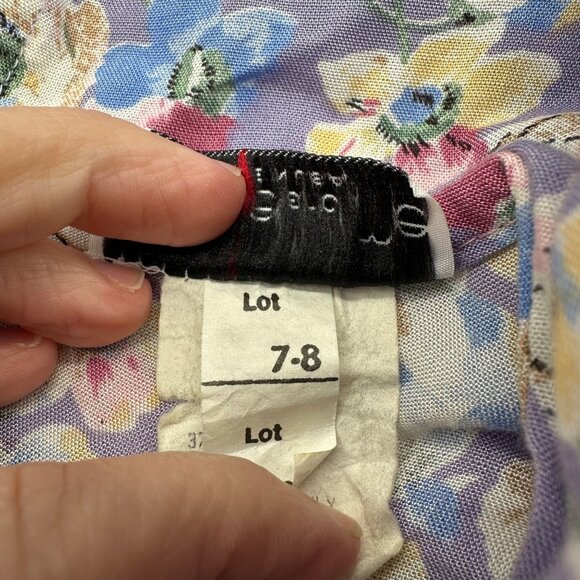 Vintage Floral Dress Lace Trim Shoulder Pads Pockets Lavender Blondie and Me 90s - Picture 5 of 10